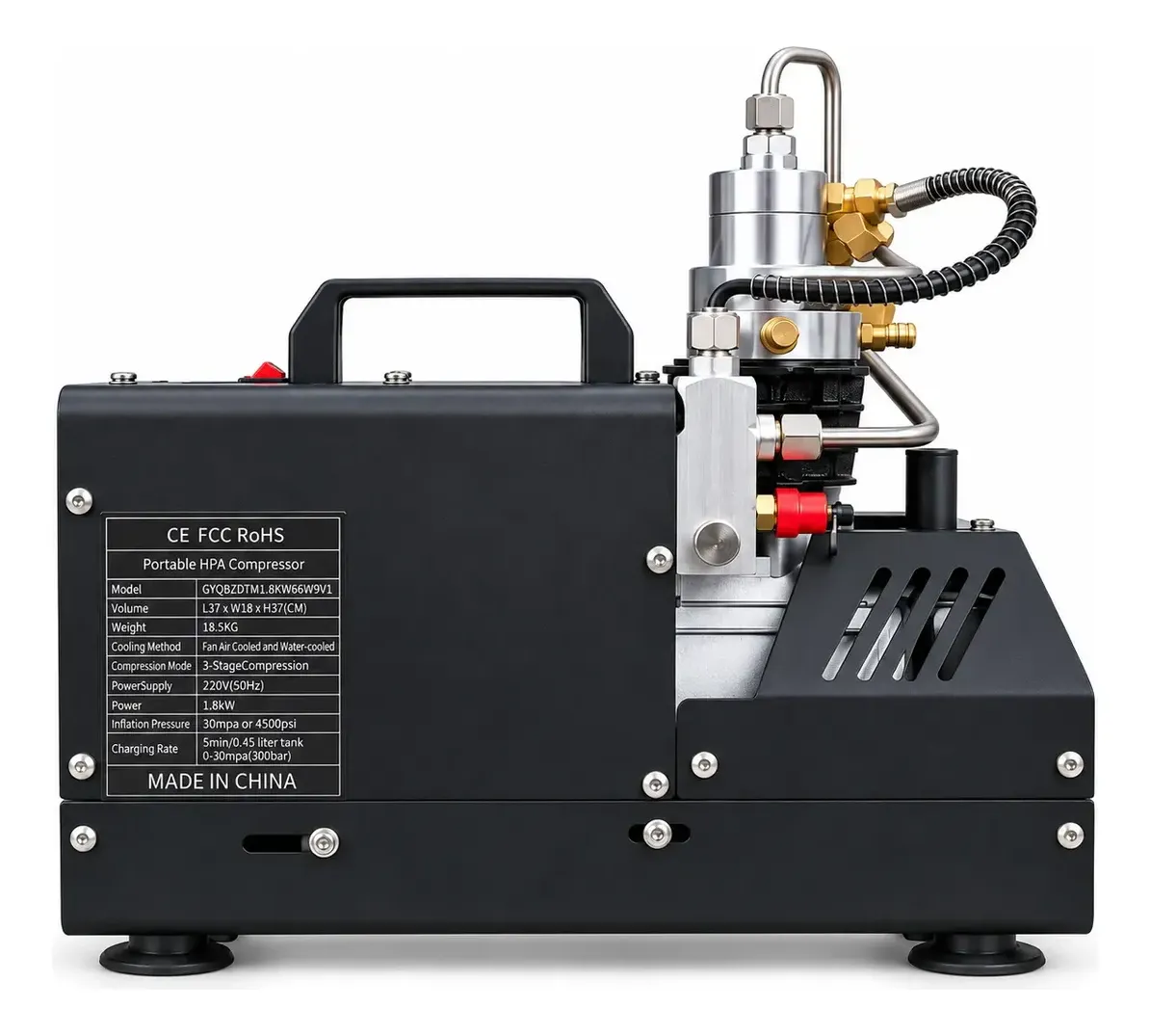 Compresor MF-22 Eléctrico Portátil de Alta Presión – 300 Bar / 4500 PSI - Imagen 2